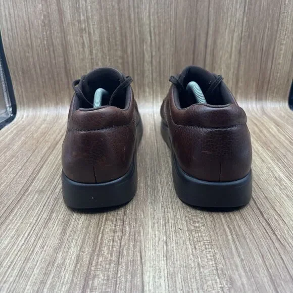 SAS Bout Time Lace up Loafer pebbled leather Mens size 14 Brown Sneakers Shoes